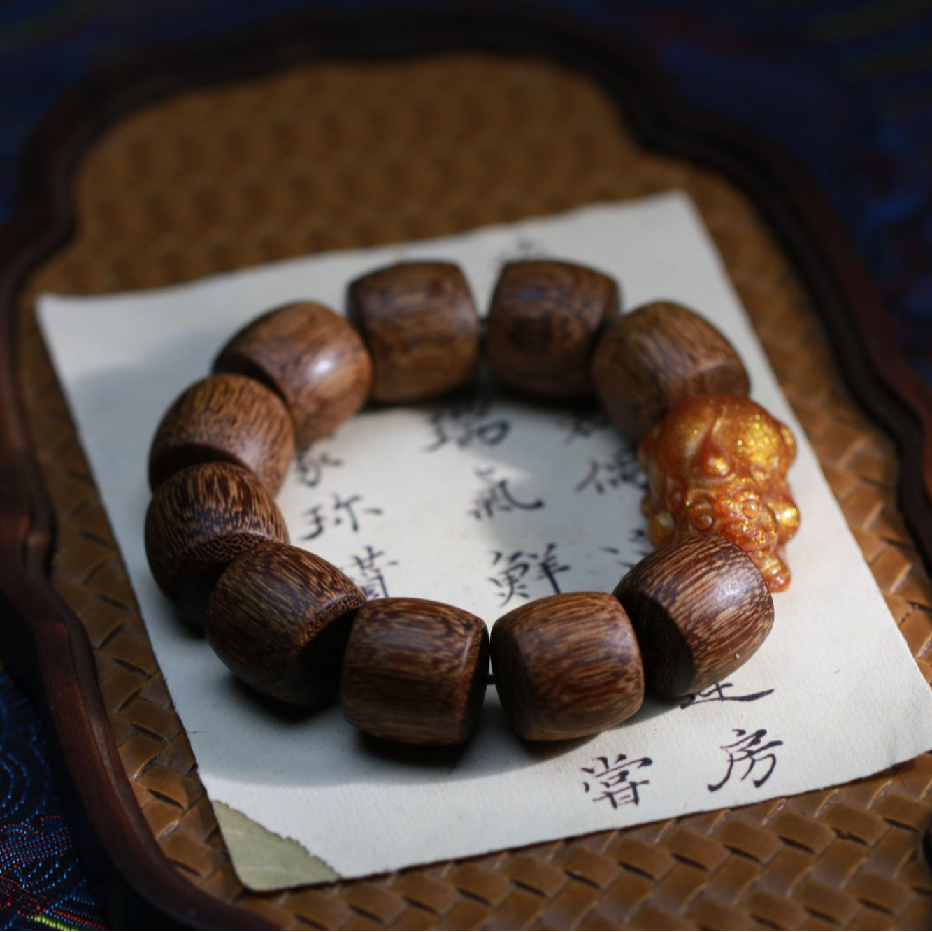 【曹总文玩】沉香木串（多样性发其一)CX556