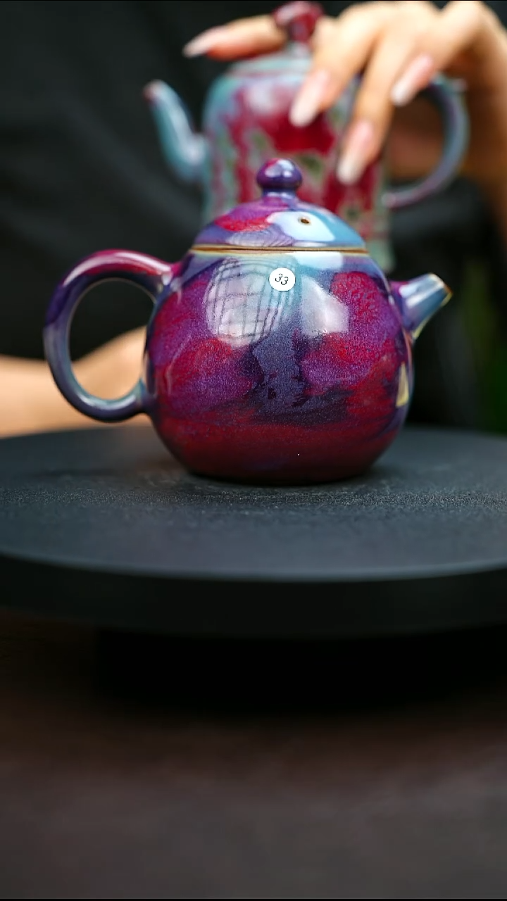 33#原矿钧瓷炉钧釉龙蛋壶