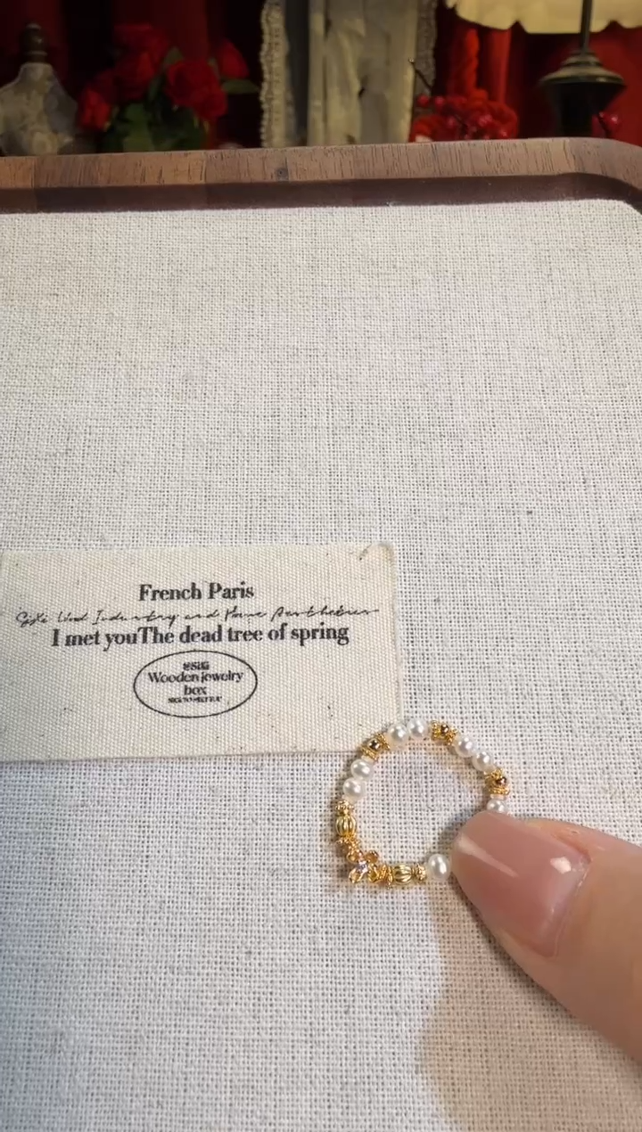 【闪购商品】淡水珍珠戒指银S925镶嵌桂花白钻