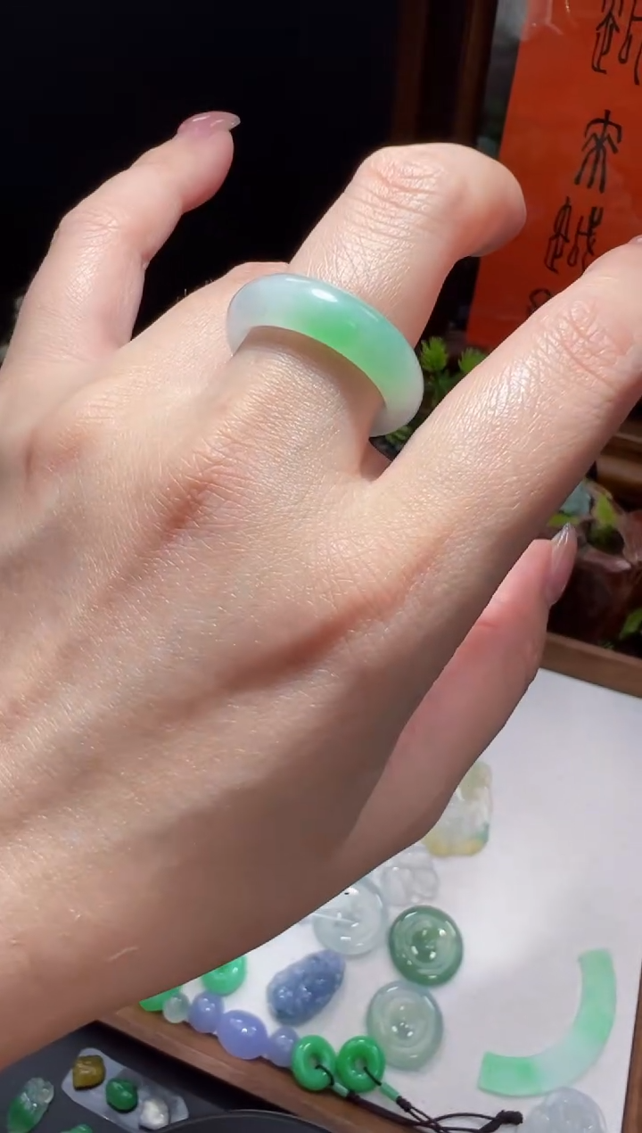 未镶嵌定制翡翠18-19戒圈