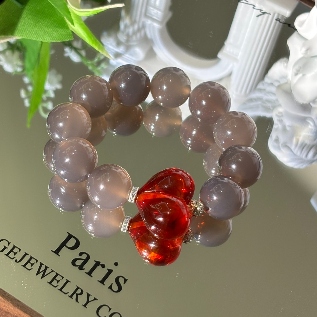 Alando 灰玛瑙 手串K27(16-19mm)