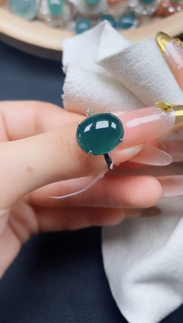 【闪购商品】翡翠戒指银S925镶嵌翡翠