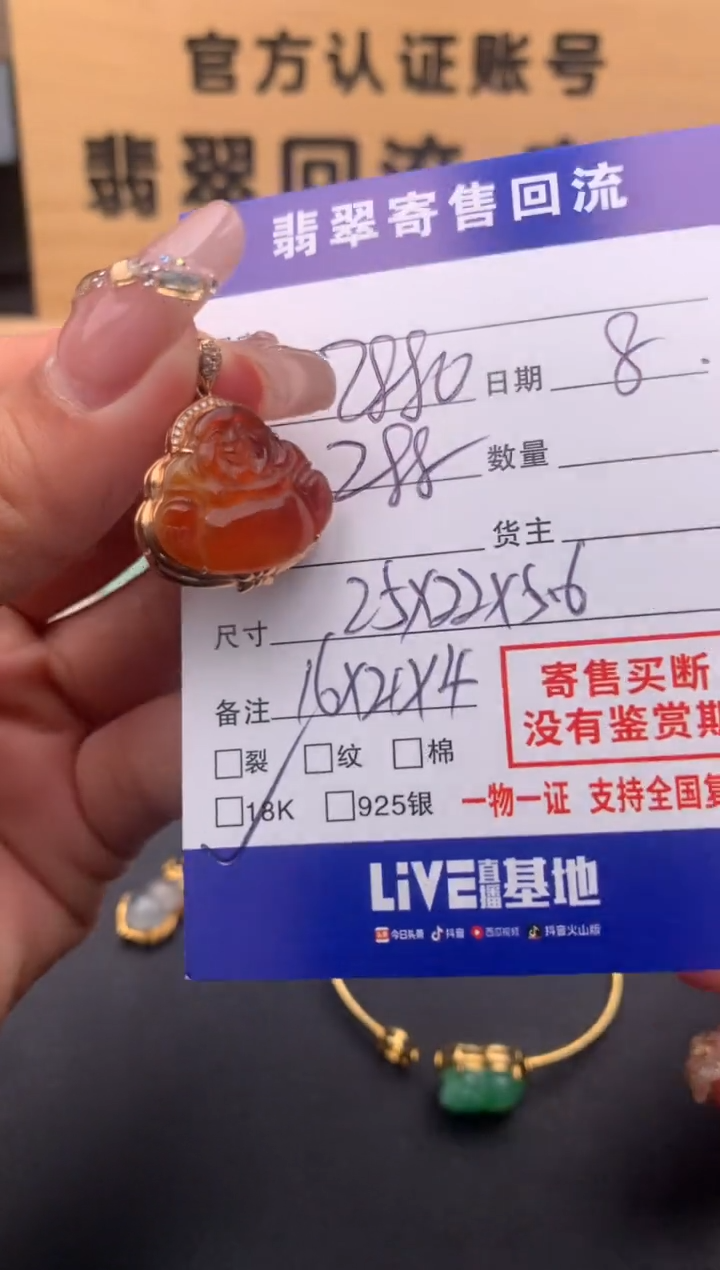 【闪购商品】翡翠颈饰18K金镶嵌10125906