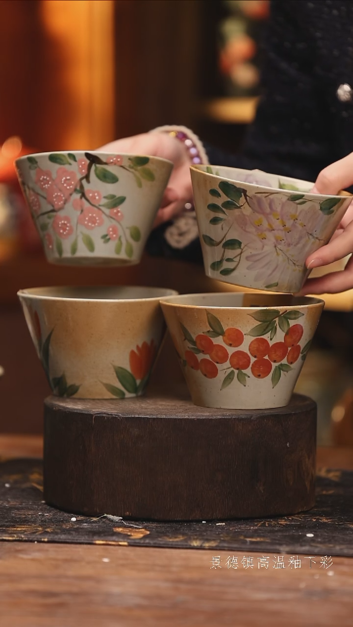 陶瓷景德镇高温釉下手绘陶瓷