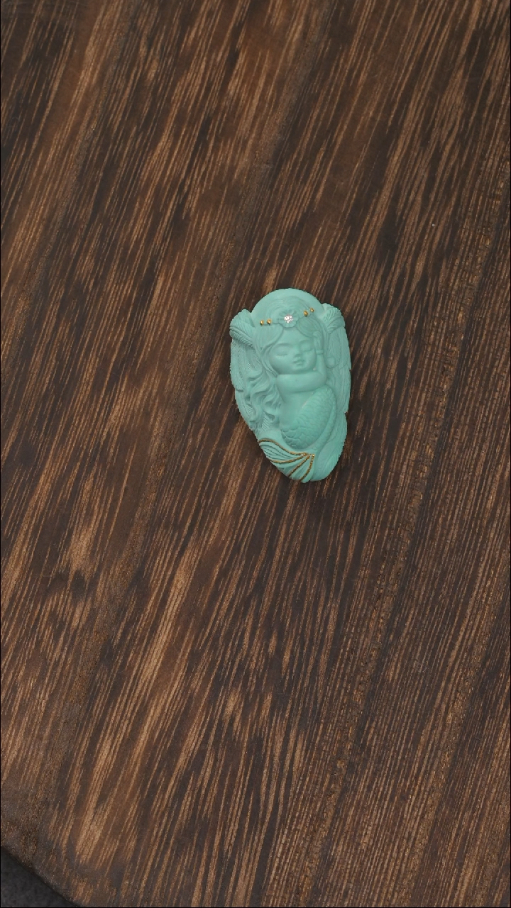 【闪购商品】绿松石挂饰18K金镶嵌1