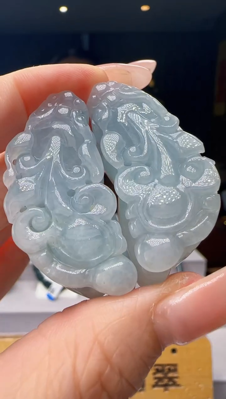 颈饰未镶嵌翡翠一对YJ@@60B7J19697