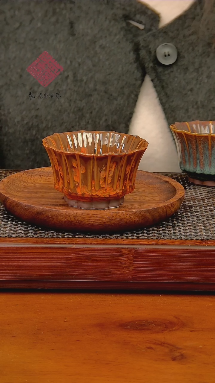 【闪购商品】茶盏范泽锋羽冠天目盏雨点桃花釉