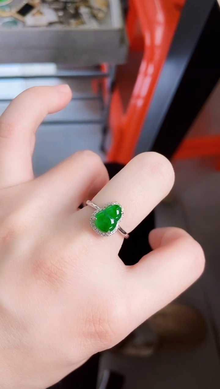【闪购商品】翡翠戒指银S925镶嵌46564