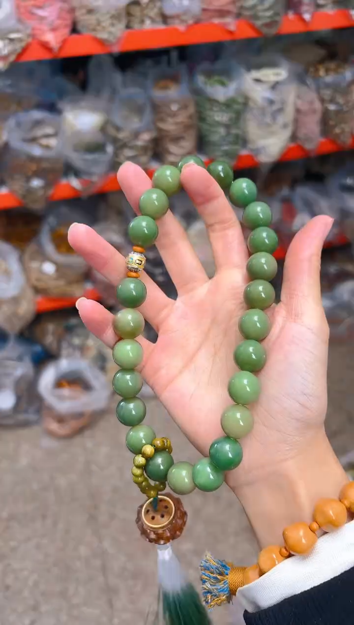 吊坠菩提根/象牙果大卡绿色香炉手持 