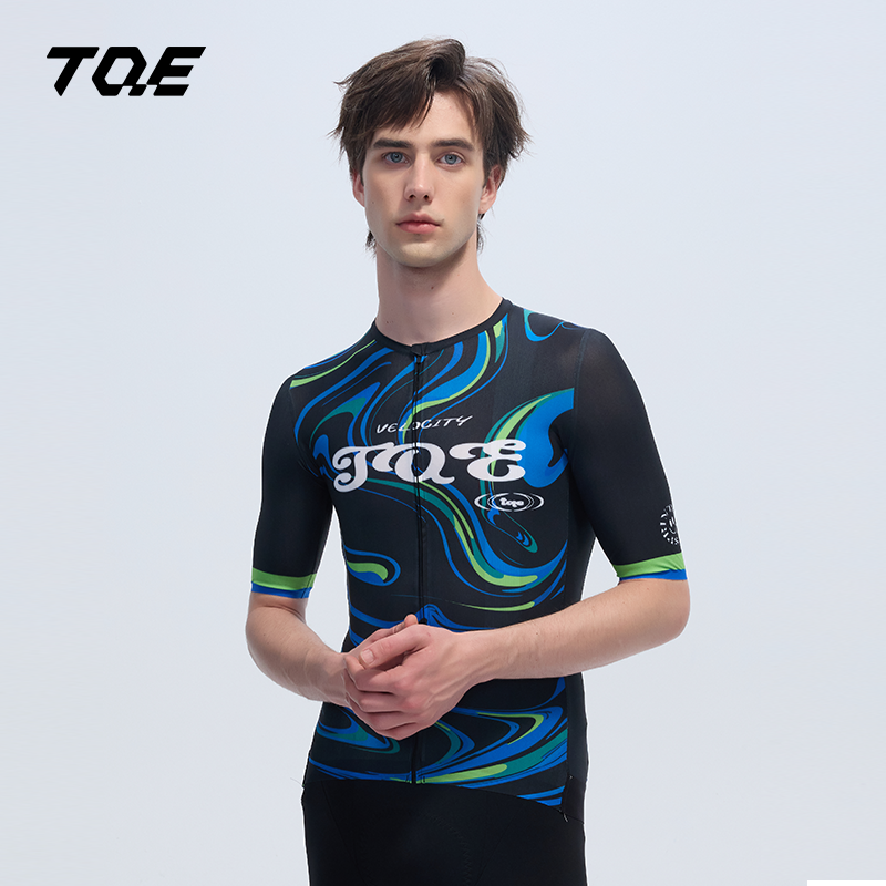 TQE 新款夏季骑迹系列公路车骑行服短袖男款速干透气户外骑行上衣