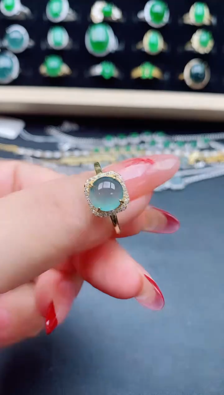 【闪购商品】翡翠戒指银S925镶嵌3213