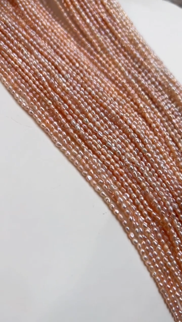 未镶嵌福利淡水珍珠极细*强光珍珠（中国红）无核2mm左右（一条）