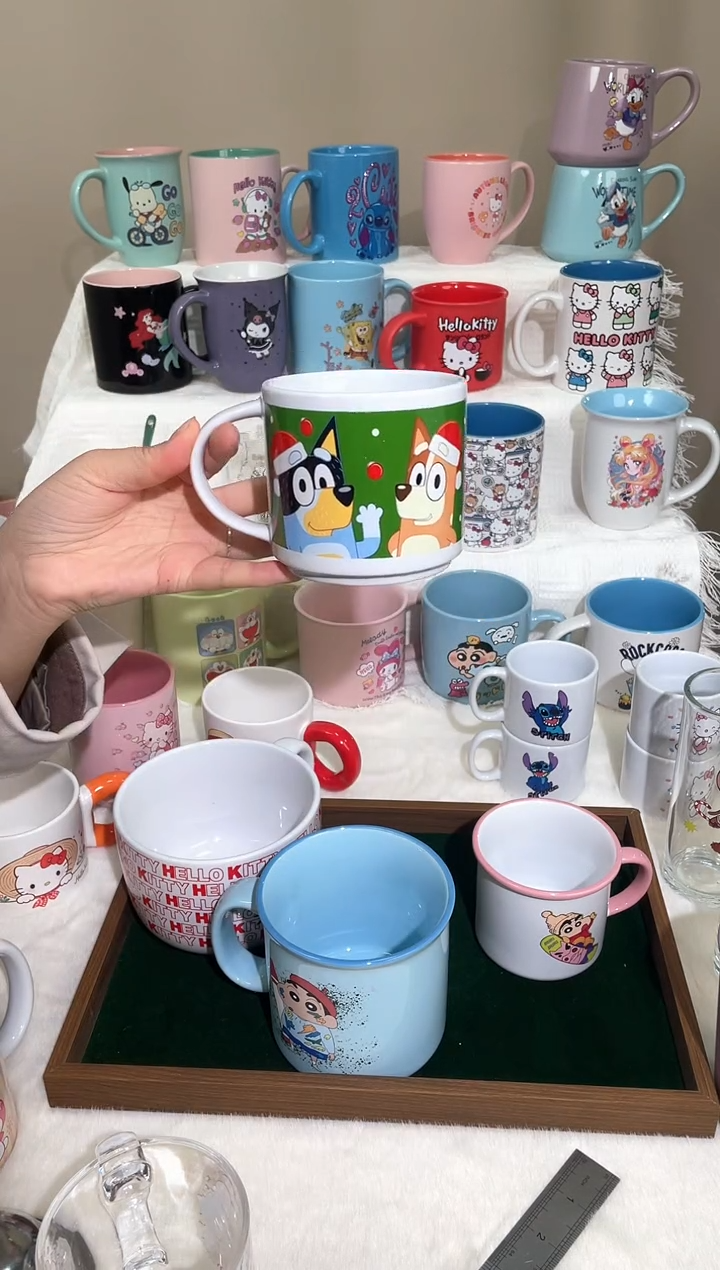 【闪购商品】玻璃无盖款卡通陶瓷马克杯