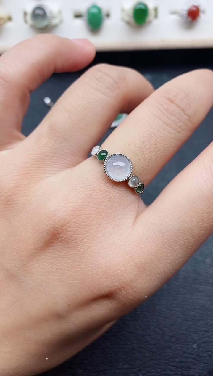 【闪购商品】翡翠戒指银S925镶嵌1111