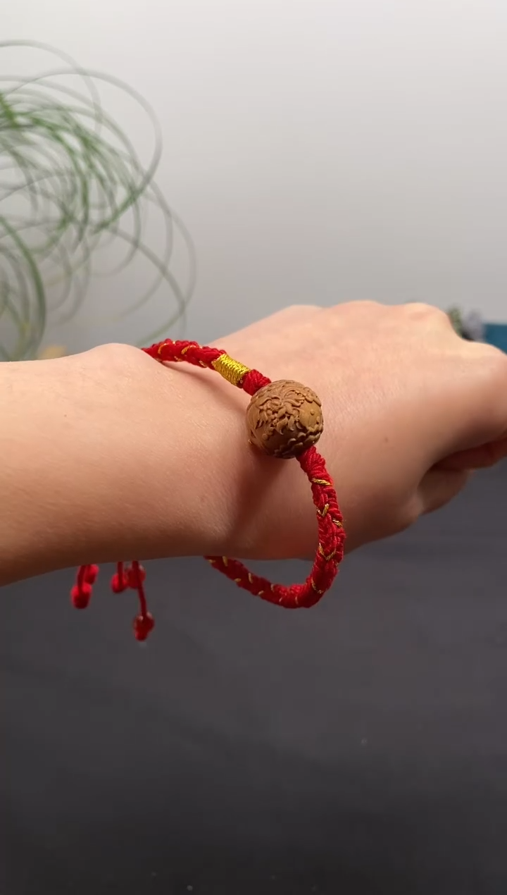 【闪购商品】檀香木木艺老山檀香1.5扎基拉姆手编红金手绳