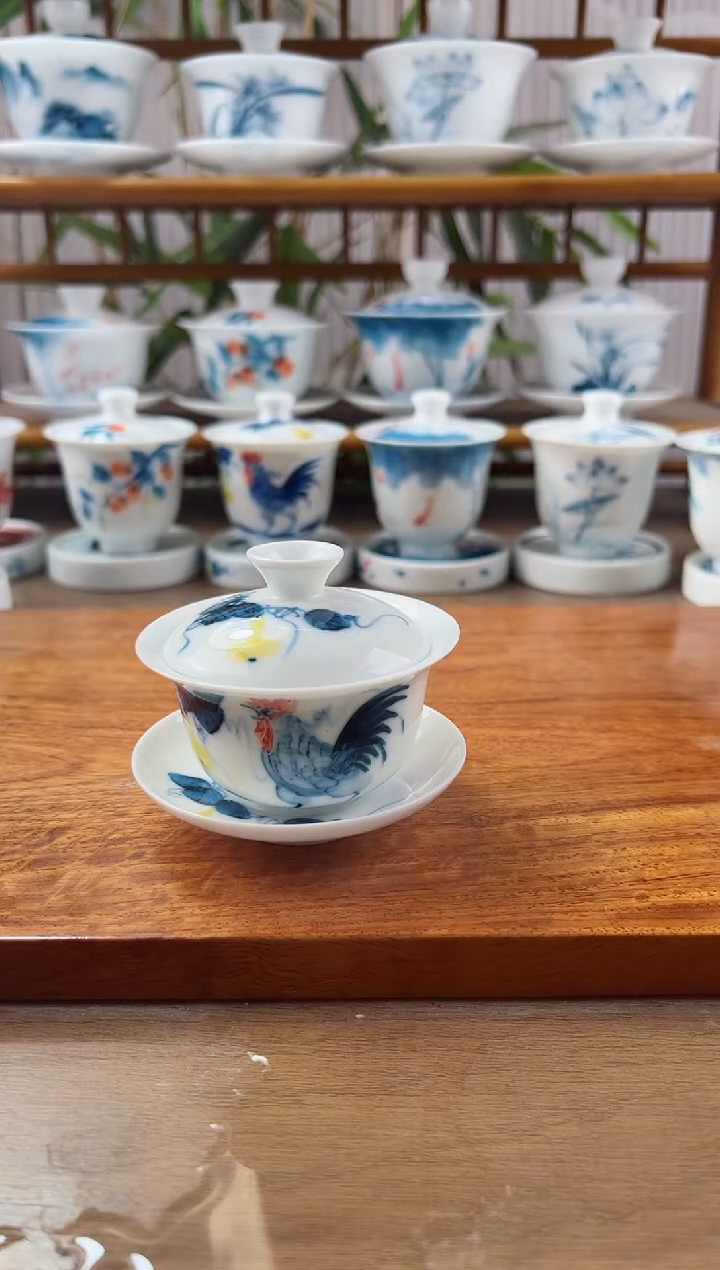 微瑕公鸡80ml三才盖碗