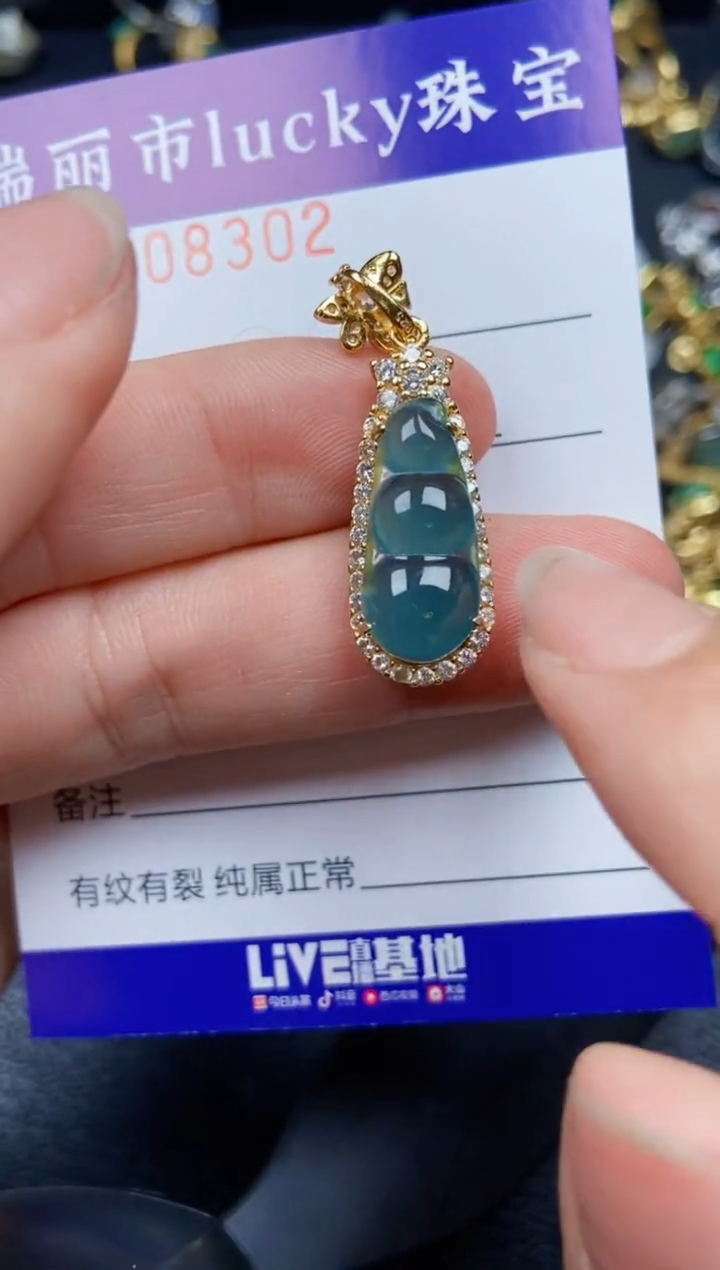 【闪购商品】翡翠颈饰银S925镶嵌8302