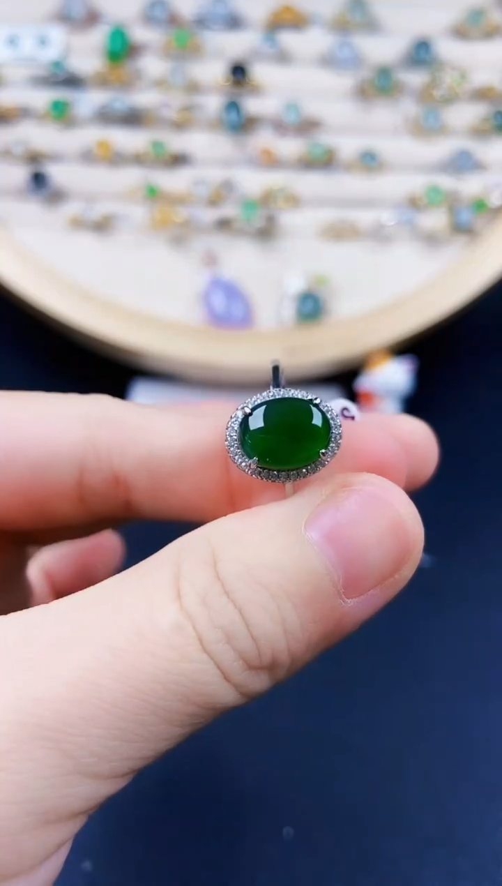【闪购商品】翡翠戒指银S925镶嵌11021201