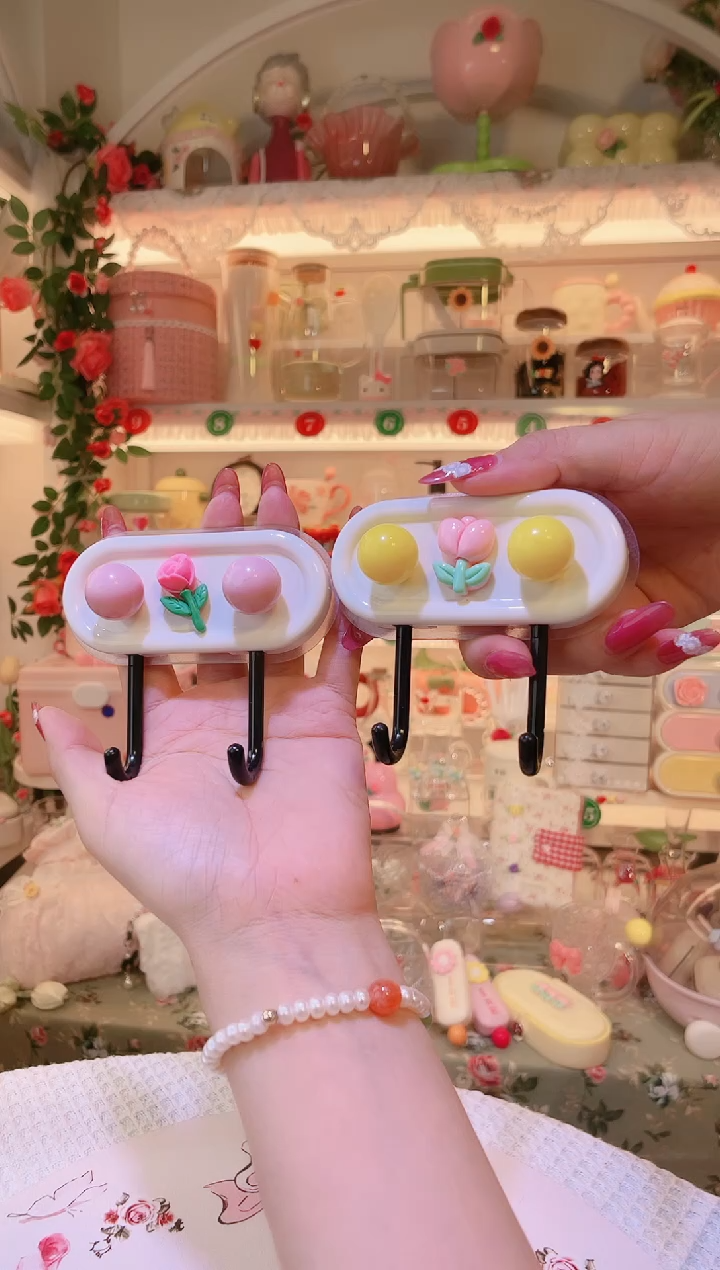双头挂钩粉黄——手工制作品质好！