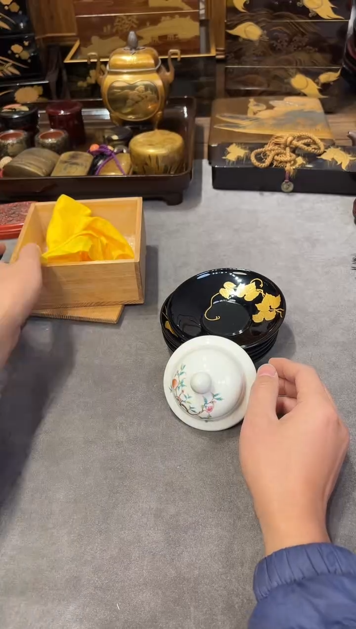 杯垫五片 大漆漆器大漆漆器