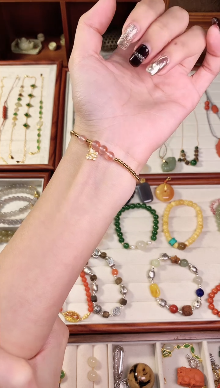 【闪购商品】南红玛瑙手链未镶嵌冰飘南红单圈银S925单圈