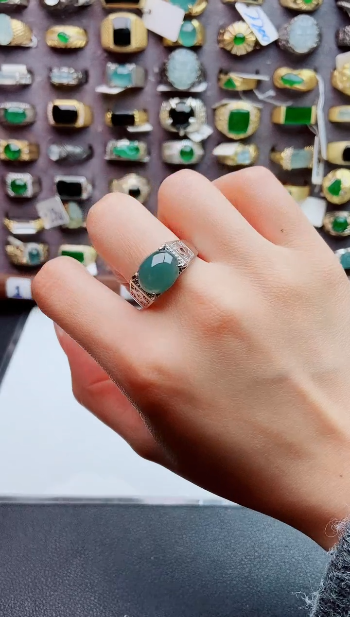 未镶嵌戒指翡翠天然翡翠男戒