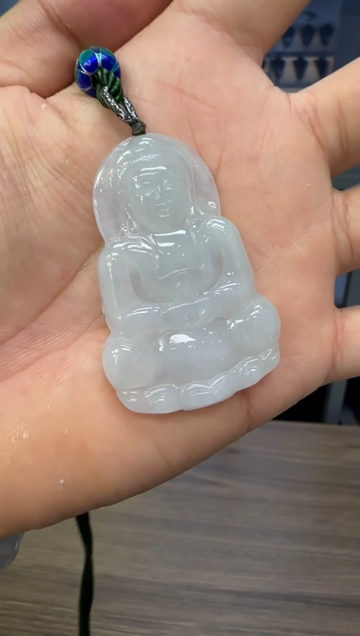颈饰未镶嵌翡翠 A货翡翠晴底观音 多样性一件