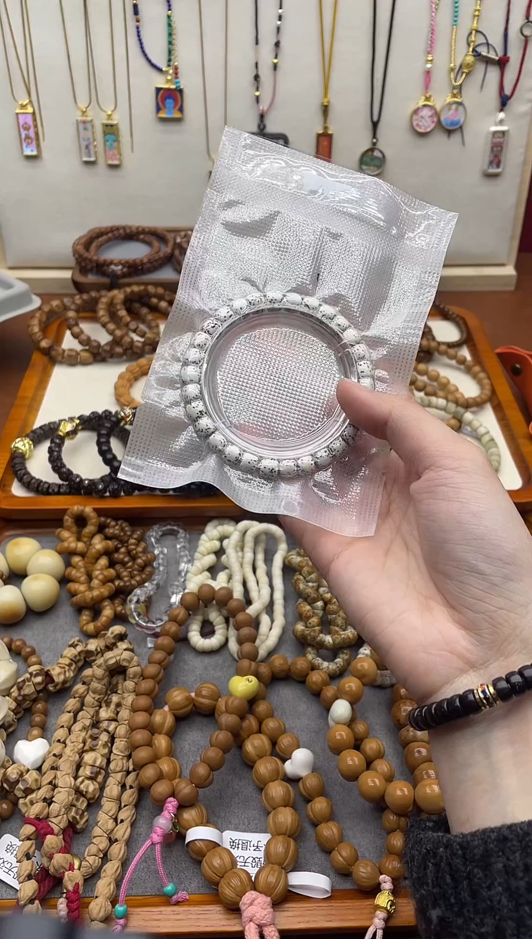 手串星月菩提星月菩提原生态微脱顺白8mm直切手串