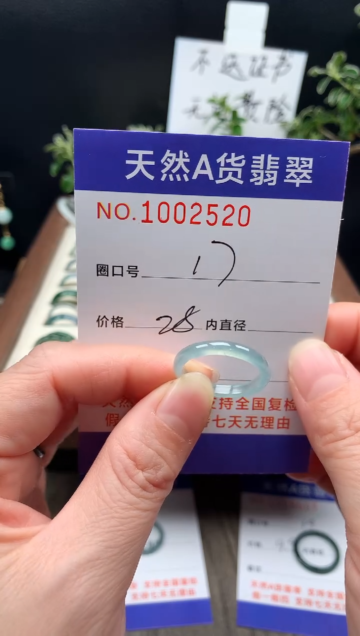 未镶嵌戒指翡翠17#