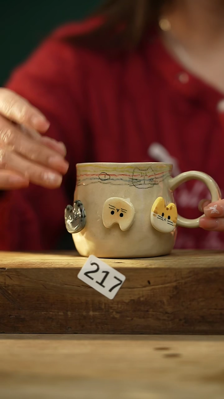 【闪购商品】瓷片设计师手作款 落单设计师咖啡杯 