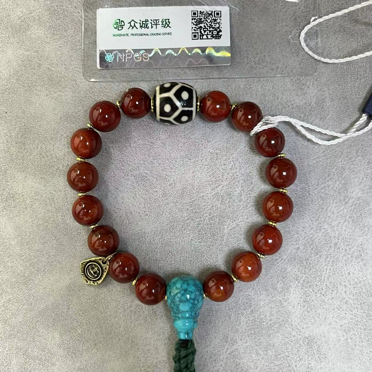 清代 卡10糖球玛瑙 手持 YZ0133［燕赵造物司］