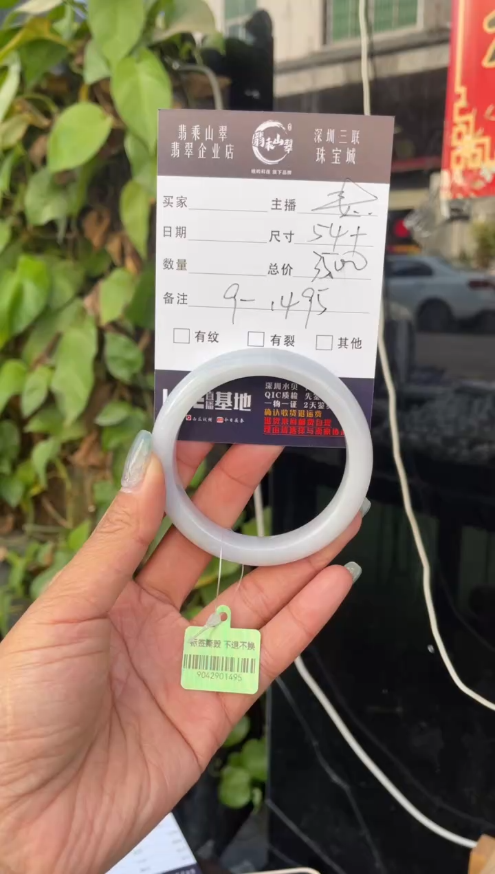 【闪购商品】翡翠手镯未镶嵌C 54正圈9-1495