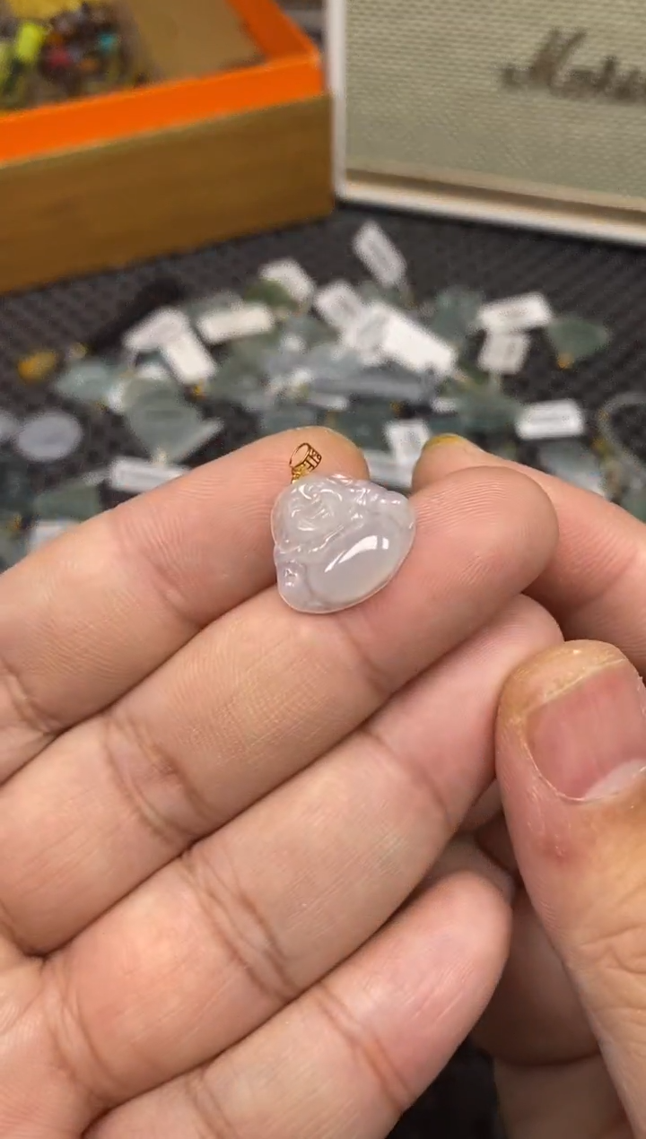 【闪购商品】翡翠吊坠(不含链)18K金镶嵌53289