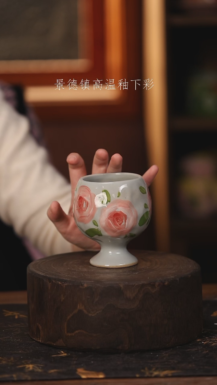 陶瓷景德镇高温釉下手绘陶瓷@L182@
