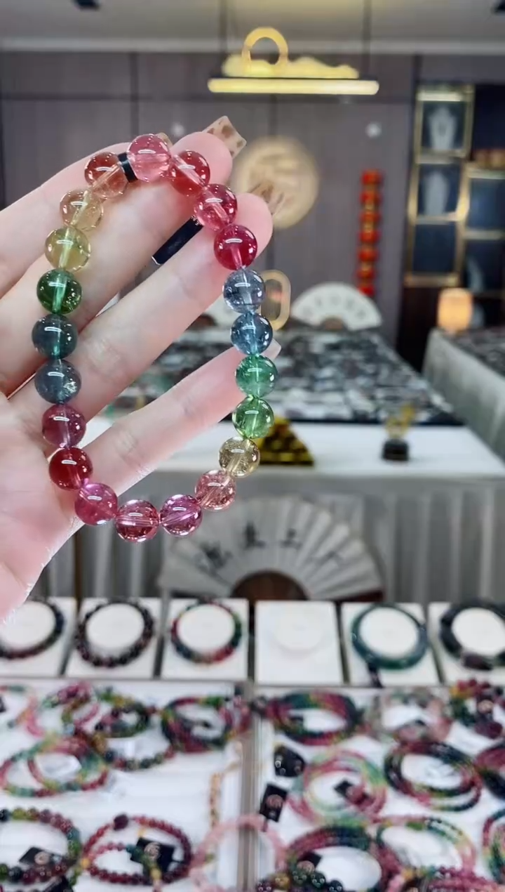 【闪购商品】收藏级单圈手串9mm+未镶嵌碧玺dan一物一证