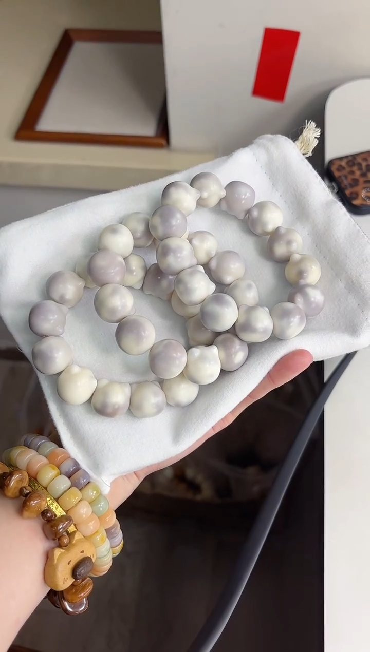 手串菩提根/象牙果i44干磨睡莲猫猫头20mm手串瑕疵不补