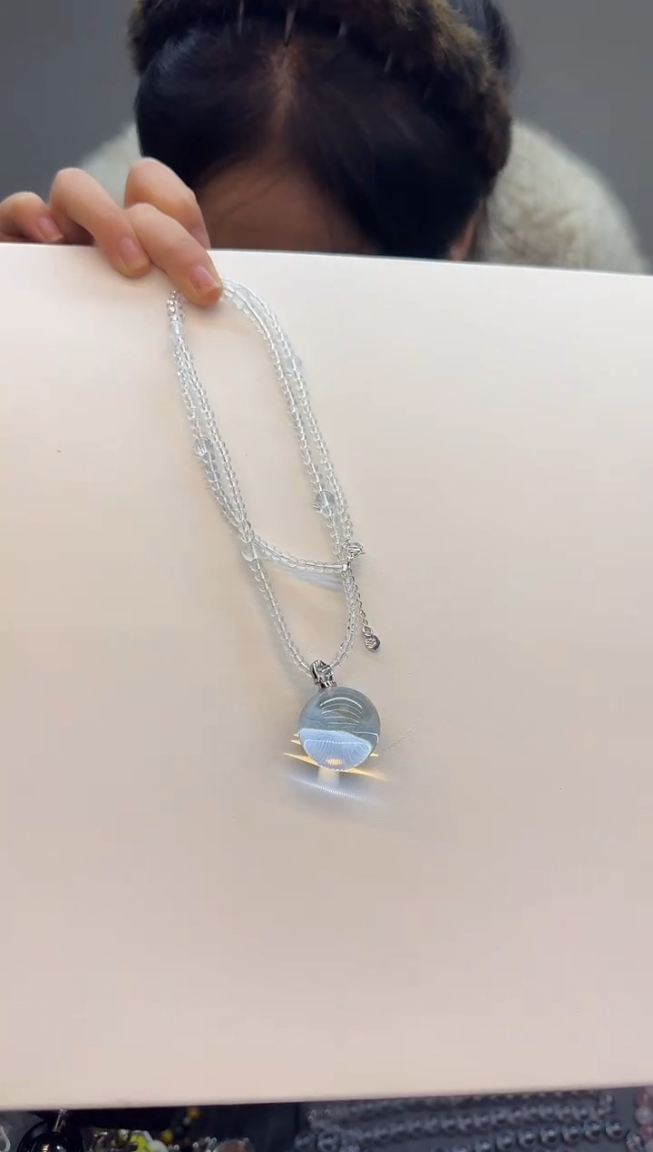 吊坠(赠链)未镶嵌水晶天然白水单株吊坠