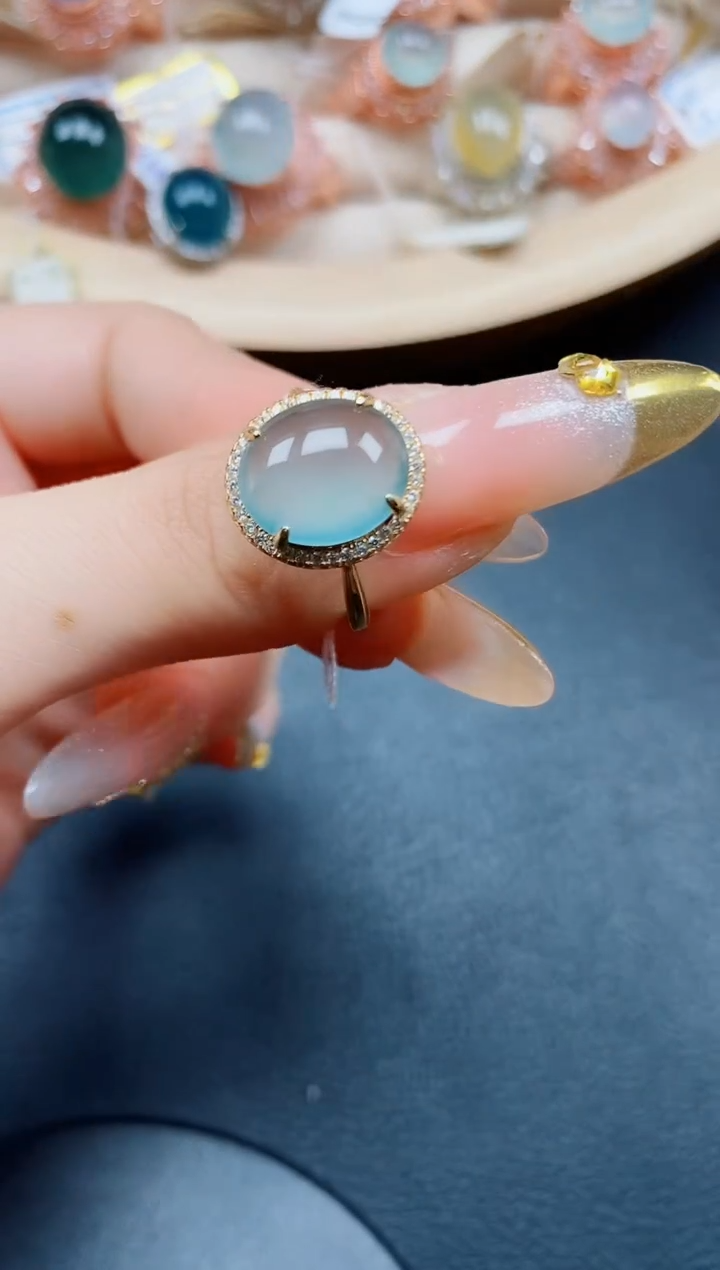 【闪购商品】翡翠戒指银S925镶嵌翡翠