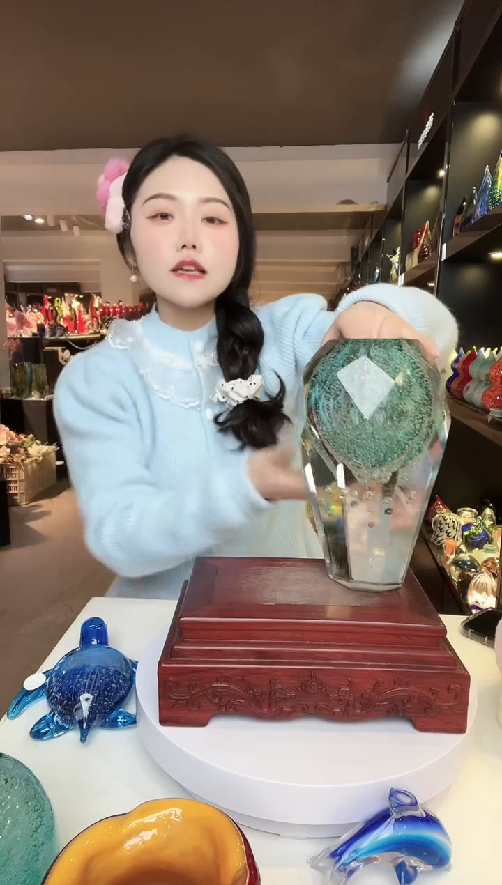 【闪购商品】茶盏琉璃摆件家居摆件