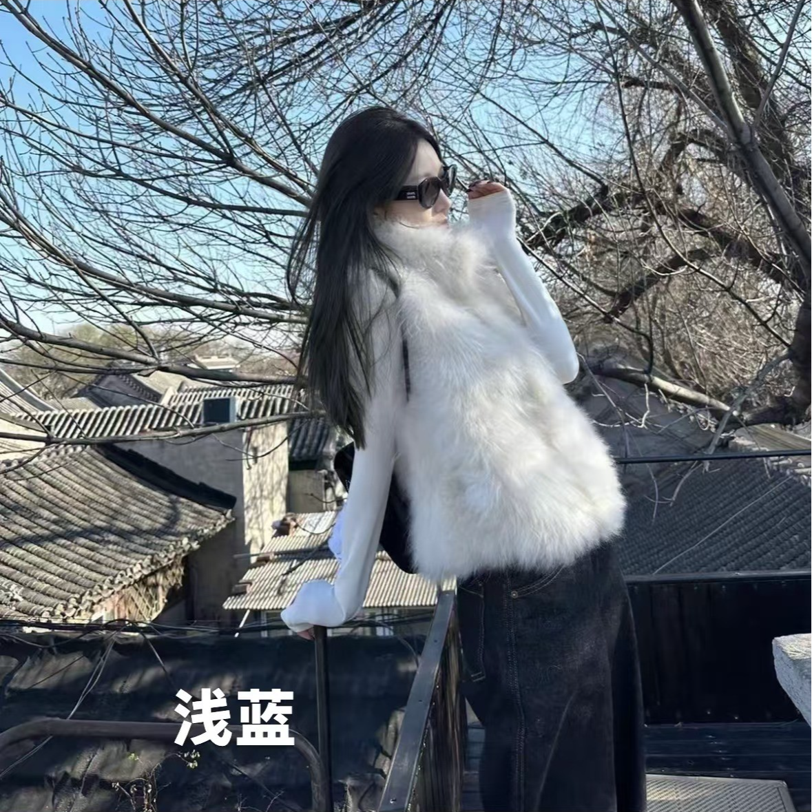 无袖短款均码立领白色系女-58035/托卡马甲5