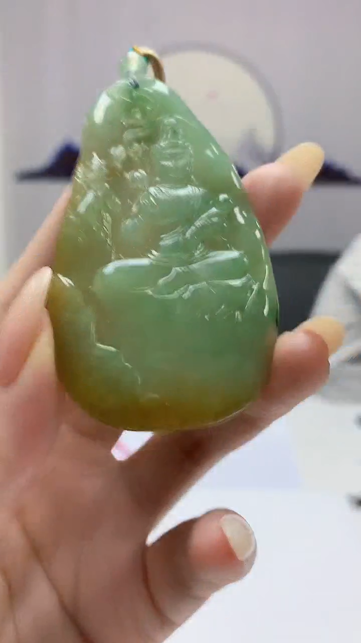【闪购商品】定制翡翠未镶嵌4812DD-毛货挂件53