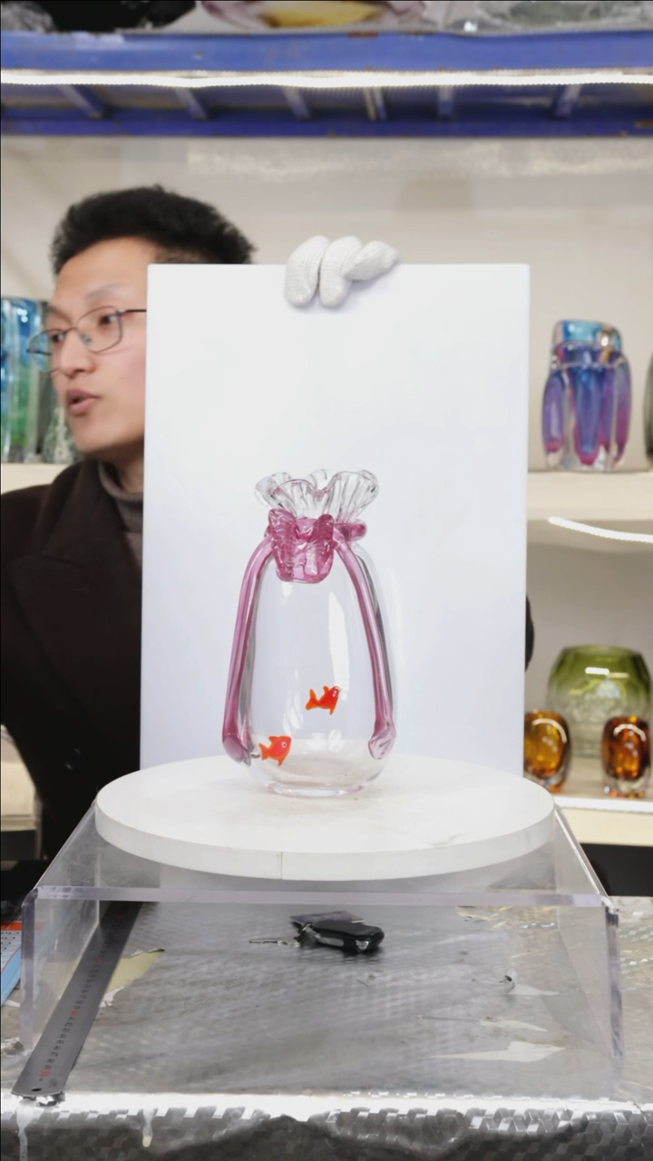 【闪购商品】琉璃【幻彩】高22精品琉璃正常手工痕迹