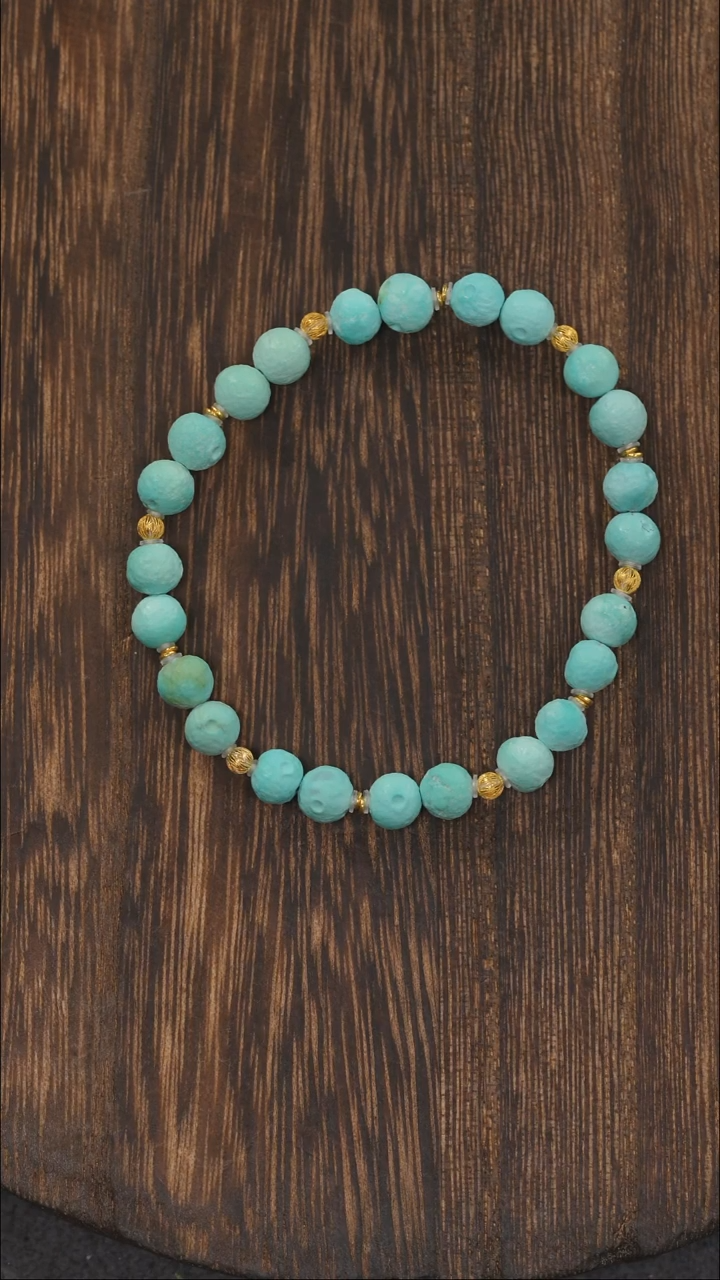 【闪购商品】绿松石手链18K金镶嵌1