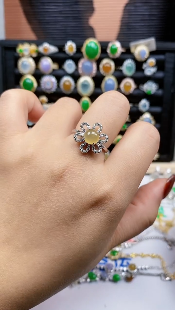 银S925镶嵌戒指翡翠426