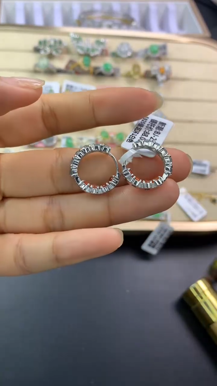 翡翠戒指银S925镶嵌翡翠 蛋面 银S925镶嵌
