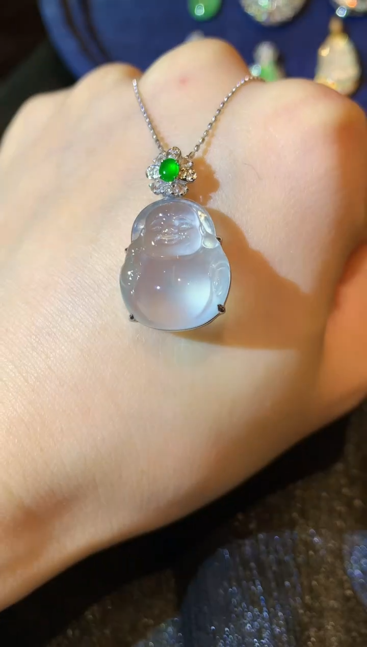 吊坠(不含链)18K金镶嵌翡翠S6