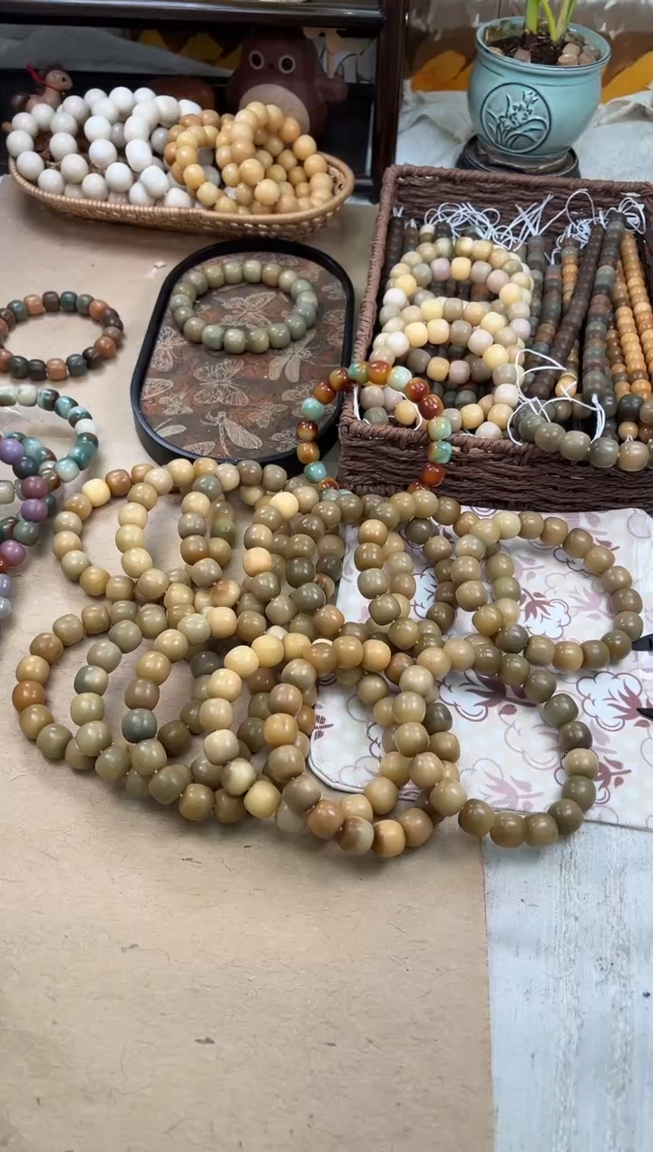 手串菩提根/象牙果a489 干磨猪油膏瑕疵15不挑