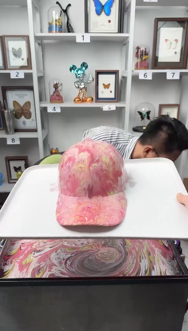 纯棉儿童款凤尾纹水拓帽