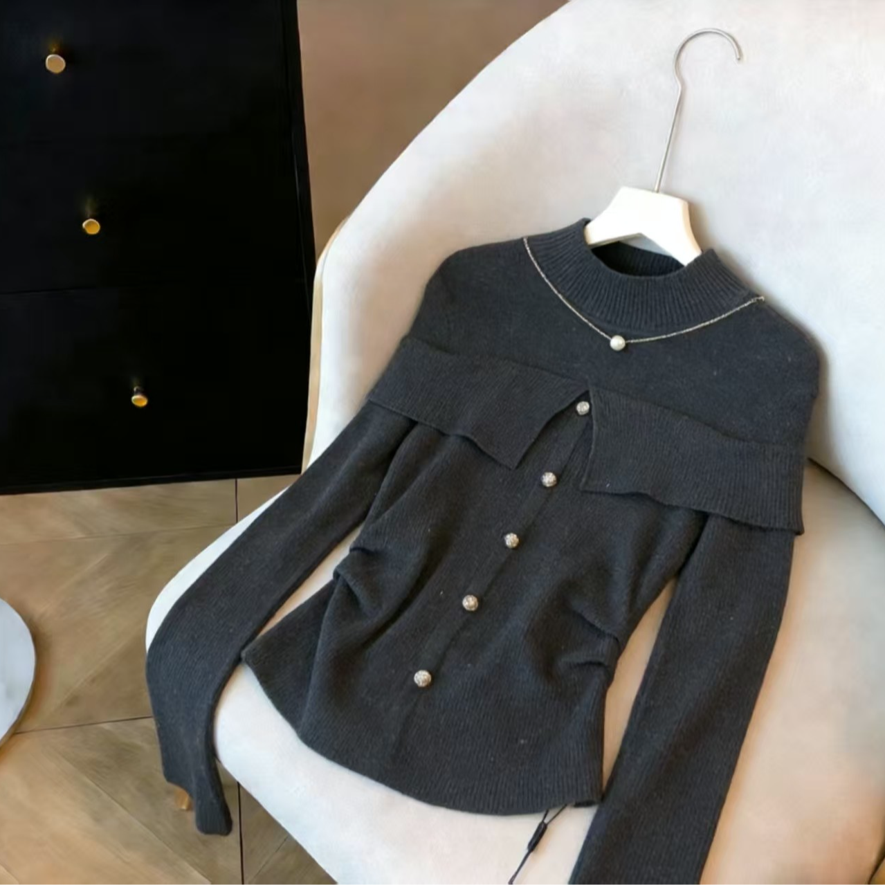 849-5637灰 秋冬常规款修身型百搭气质秋季毛针织女装