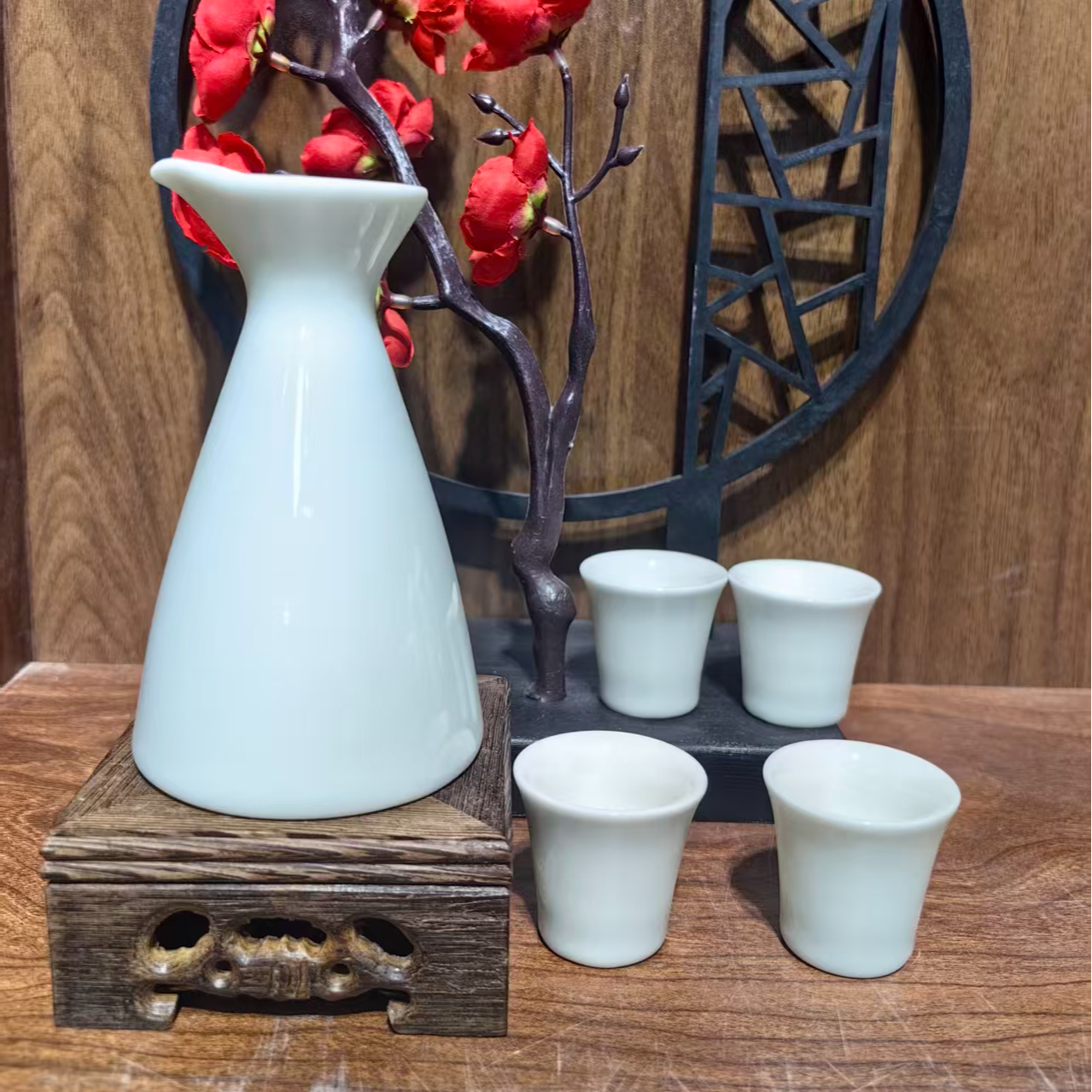 仿古瓷 A747景德镇制陶瓷1壶4杯一套